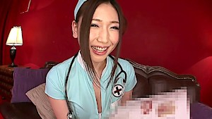 Busty Japanese nurse titfucking POV