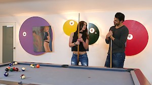 Beautiful Gia explores the boundaries of the pool table sex