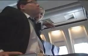 free porn Cute stewardess give a public masturbation